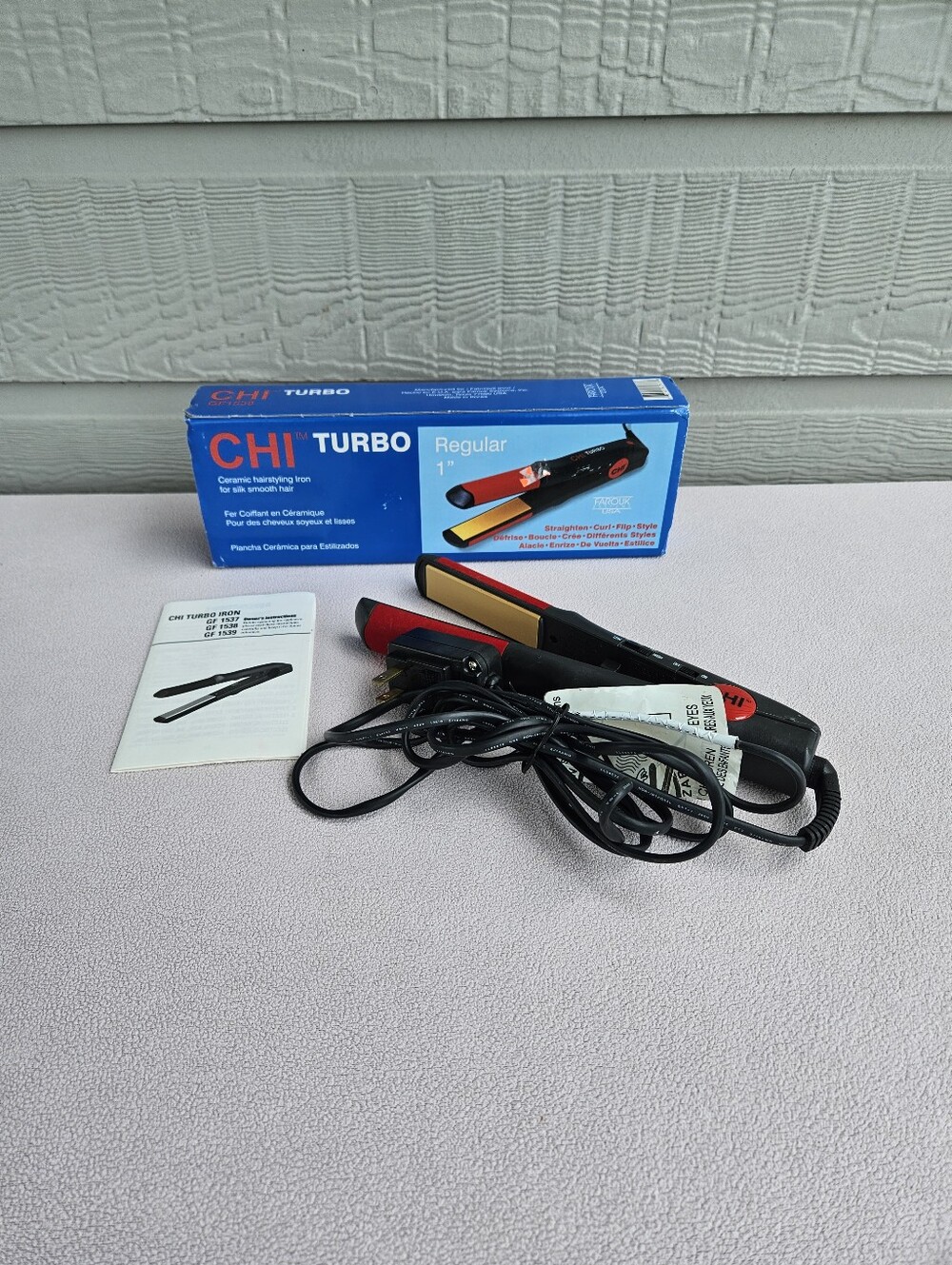 Chi Turbo Farouk Ceramic Flat Iron 1” Red Velvet GF1538 Adjustable Heat Swivel